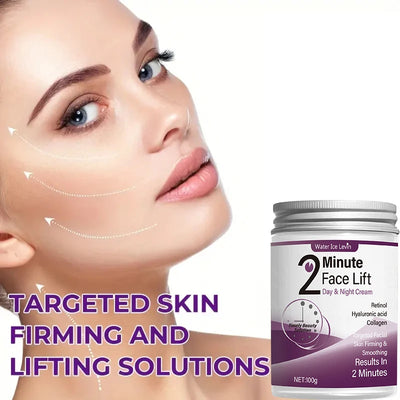 2 Minutes Facial Lifting Day and Night Cream Contains Retinol, Hyaluronic Acid and Collagen - Moisturizing Lotion Suitable for All Light Skin Tone - LKBA