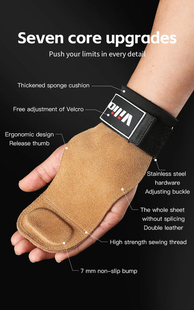 2Pcs Gym Gloves Fitness Hand Palm Protection Equipment Anti Slip Wear-resistant Wrist Protection Hard Pull Grip Strength Gloves - LKBA