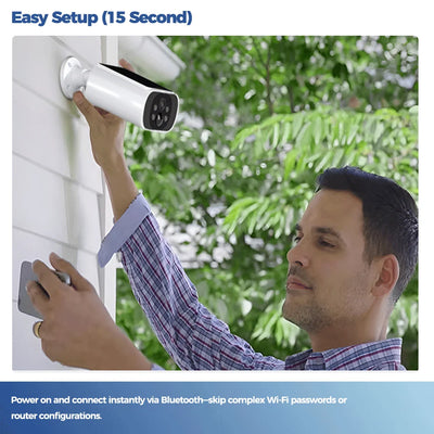 ALEVIO 2.5K Outdoor Solar Camera Wireless Cam WIFI Ultra Standby Time PIR Motion Light Color Night Vision AI Detect Battery Cam - LKBA