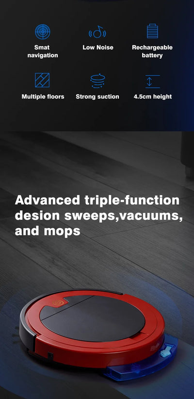 Intelligent Sweeping Robot Large Water Tank Mobile App Remote Control Planning And Cleaning Line Low Noise 2000 Pa Large Suction - LKBA