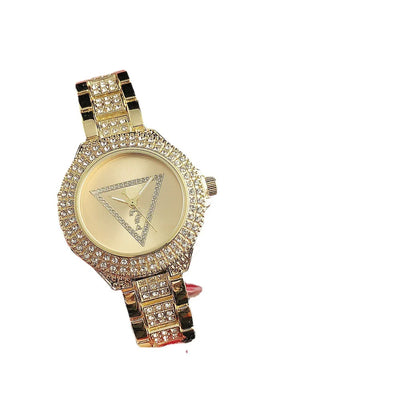Alloy Steel Bar Inlaid Diamond Watch, Japanese Movement Watch, Fashionable Waterproof Watch, Quartz Watch, Korean Version Fashio - LKBA