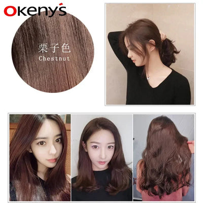 500ML Natural Soft Shiny Brown Golden Cover White Hair Dye Shampoo Wine Red Purple Hair Color Shampoo Black Grey Hair  Men Women - LKBA