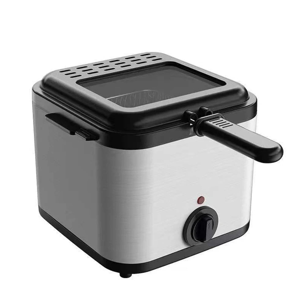 2.5L Electric Fryer Household Mini Electric Fryer 1000W Multiple Function Stainless Steel Fryer Kebab French Fries Machine - LKBA