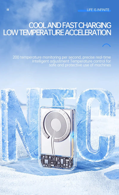 3C Certification 500000mAh Power Bank MagSafe Magnetic Wireless Fast Charge Portable Ultra-thin Battery - LKBA