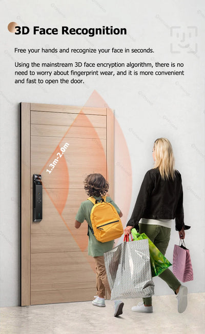 Real Time Intercom Palm Vein Recognition Intelligente Tuya Wifi  3DFace Unlock Outdoor Front Smart Digital Door Lock With Camera - LKBA