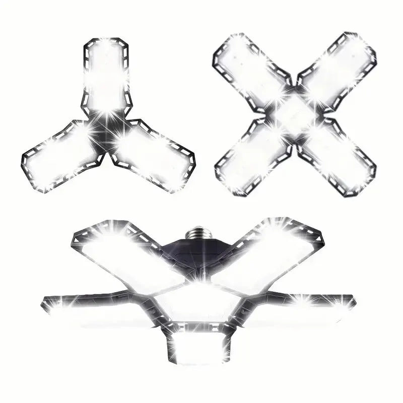 LED Garage Light Bulbs 45W 60W 80W10000LM Super Bright Garage Lighting LED Shop Light With Adjustable Panels, E27 Screw Socket - LKBA