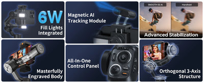 SMOOTH 5S AI Tracking Handheld Stabilizer 3-Axis Smartphone Gimbal Outdoor Gimbals - LKBA