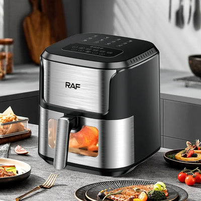 Air Fryer 5L, Electric Hot Air Fryer Oven Cooker with Touch Control & Nonstick Basket & Visible Window - LKBA
