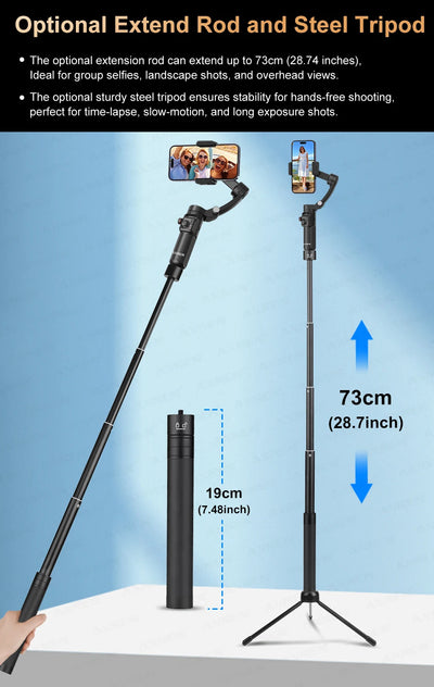 M02 Gimbal Smartphone Stabilizer 3-Axis Anti-shake Video Record Handheld Selfie Gimbals - LKBA