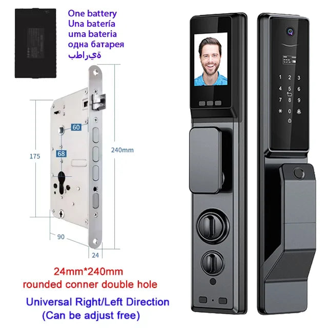 Waterproof Outdoor Smart  Lock Wifi Alexa Tuya APP Aluminium Alloy Material Fingerprint Password Smart Door Lock With Camera - LKBA