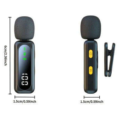Professional Wireless Lavalier Microphone System with Intelligent Noise Cancellation for Vlog, Interviews - LKBA