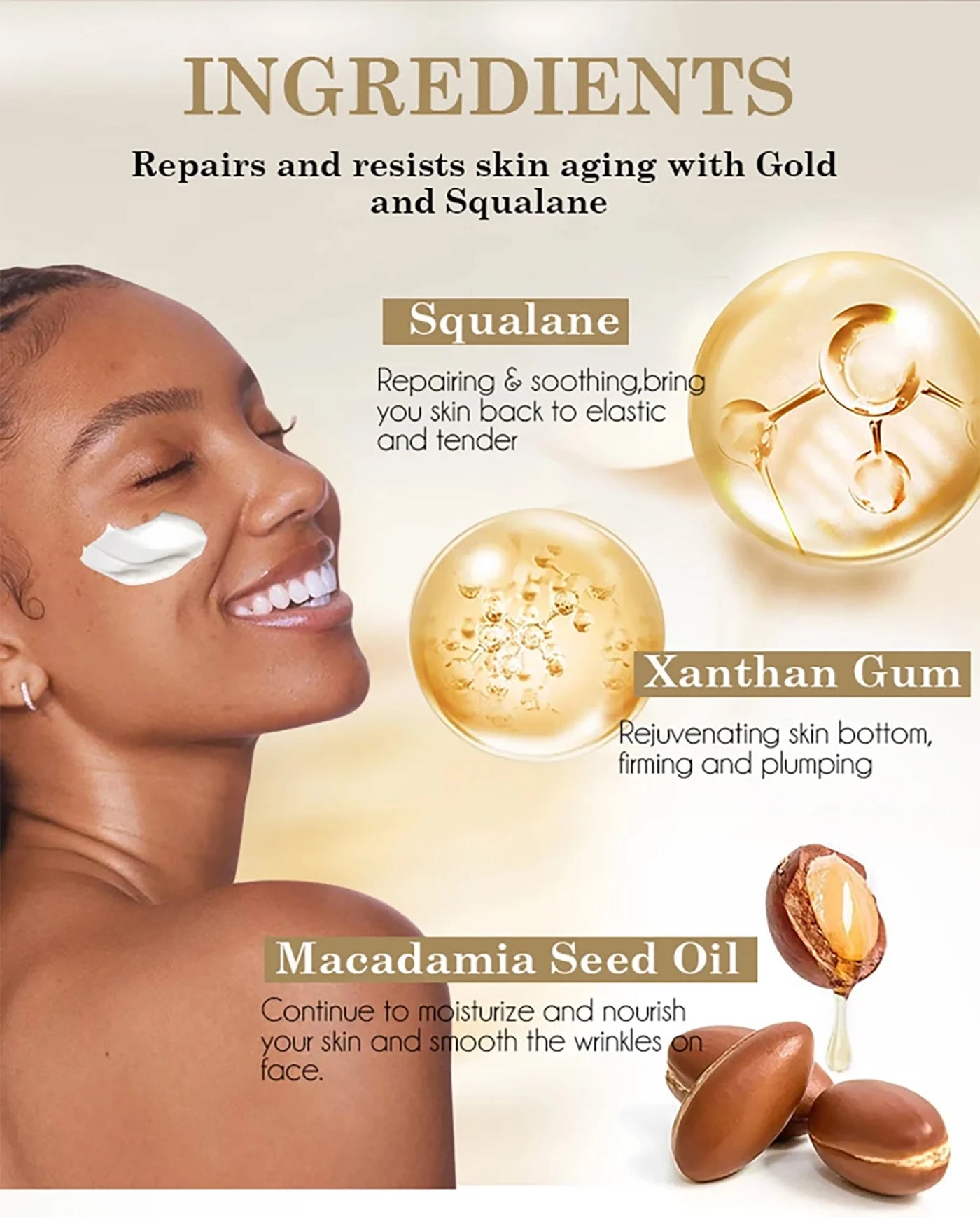 AILKE Whitening Anti-wrinkle Freckle Face Cream With Collagen Hyaluronic Acid Rose Skin Care Women Korean Facial Moisturizer Set - LKBA