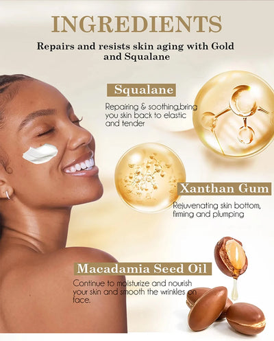 AILKE Whitening Anti-wrinkle Freckle Face Cream With Collagen Hyaluronic Acid Rose Skin Care Women Korean Facial Moisturizer Set - LKBA