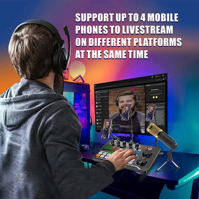 DJ Equipment Microphone Sound Card Console Studio Sound Card Kit - LKBA