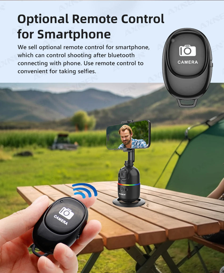Auto Face Tracking Desktop Gimbal Intelligent Rotating Holder for Mobile Phone - Option Wireless Remote Selfie Smartphone Tripod