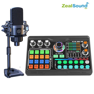 Professional Podcast Microphone Soundcard Kit for PC Smartphone Laptop Computer Vlog Recording Live - LKBA