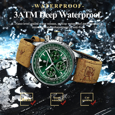 POEDAGAR Luxury Man Watch Quartz Waterproof Luminous Date Chronograph Leather Men Wristwatch Military Sports Men's Watches Reloj - LKBA