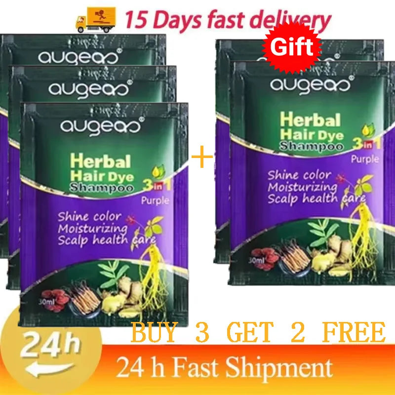 Pure Natural Herbal Hair Dye Shampoo 5 Minutes Change Hairs Color Non-irritating Repair Gray White Fashion Hair Care Women Men