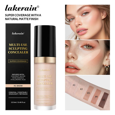 Super Concealer For Face Cover 5 Colors Highlight Contour Retouch Multi Use Super Coverage Hydrating Free Oil Formula Makeup - LKBA