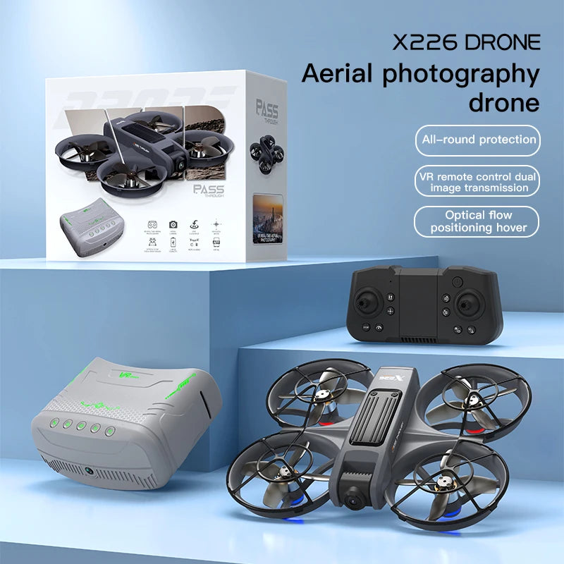 New X226 Mini RC Drone with Professional 8K HD Dual Camera 6Axis Headless Mode 360 Fly Remote Quadcopter - LKBA