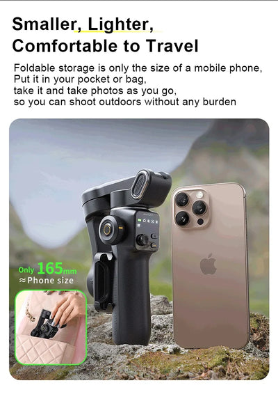 Handheld Anti-shake Gimbal Stabilizer Travel Extended Selfie Stick Face Tracking Phone Stand - LKBA