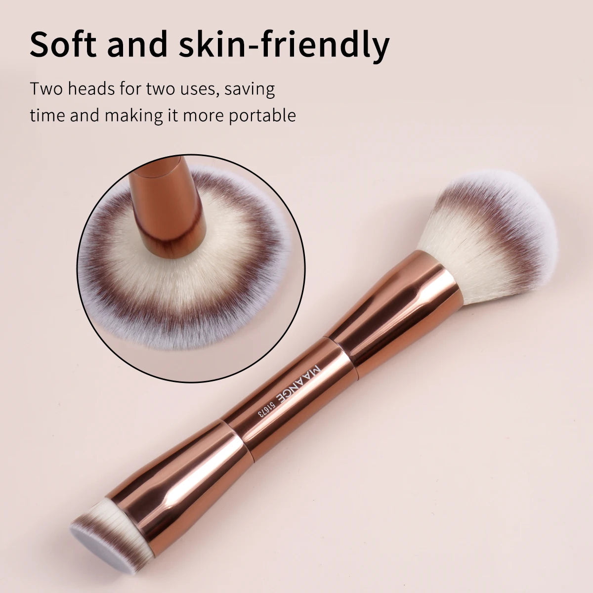 Makeup Brushes Double Head Foundation Powder Concealer Blusher Bronzer Makeup Brush Soft Fiber Hair - LKBA