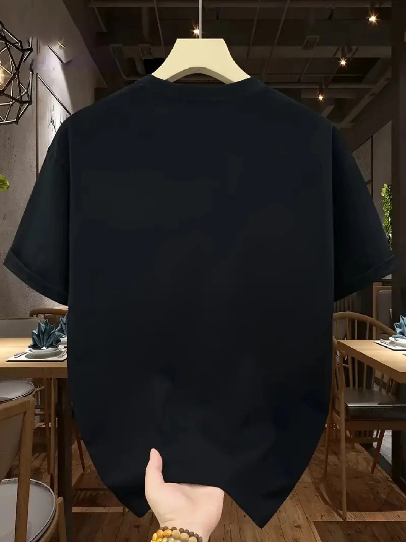 Men's summer 100% pure cotton fashionable casual sports loose Calvin pattern printed round neck short sleeved T-shirt top - LKBA