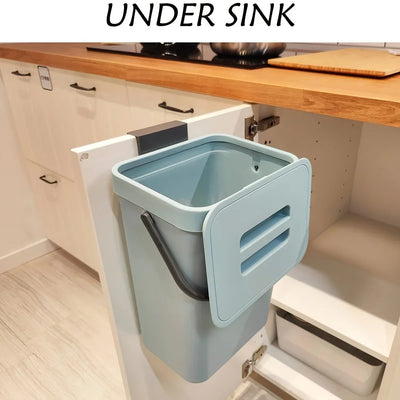 Space-Saving Quiet-Close Trash Can - 3/5L, Eco-Friendly Sealed Bin for Kitchen & Office - LKBA