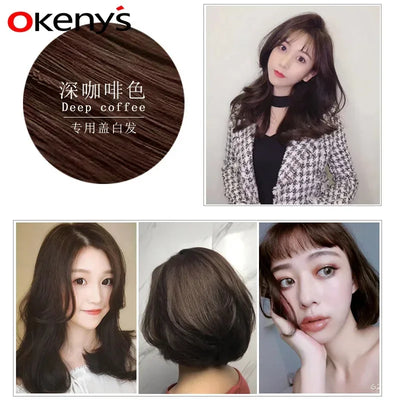 500ML Natural Soft Shiny Brown Golden Cover White Hair Dye Shampoo Wine Red Purple Hair Color Shampoo Black Grey Hair  Men Women - LKBA