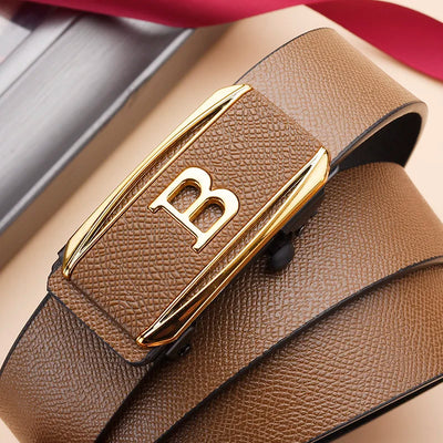 New Men's Toothless Automatic Buckle Belt - Casual & Business Versatile Waist Belt, Stylish & Trendy for Young Adults - LKBA
