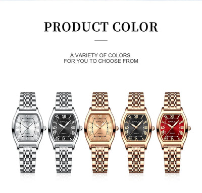 CRRJU Waterproof Women's Square Quartz Dress Watch Ladies Steel Bracelet Wristwatch Relogio Feminin - LKBA