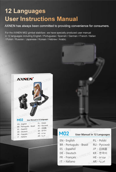 M02 Gimbal Smartphone Stabilizer 3-Axis Anti-shake Video Record Handheld Selfie Gimbals - LKBA