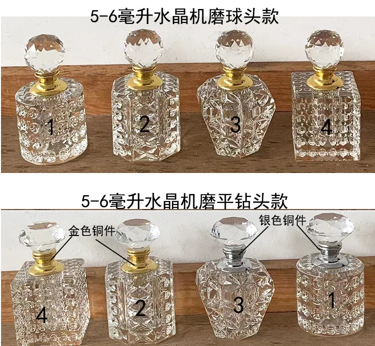 2/10pcs High-grade 3ml/5ml Empty Clear Crystal Glass Essential Oil Bottle Attar Oil /Perfume Bottle With Glass Stick - LKBA
