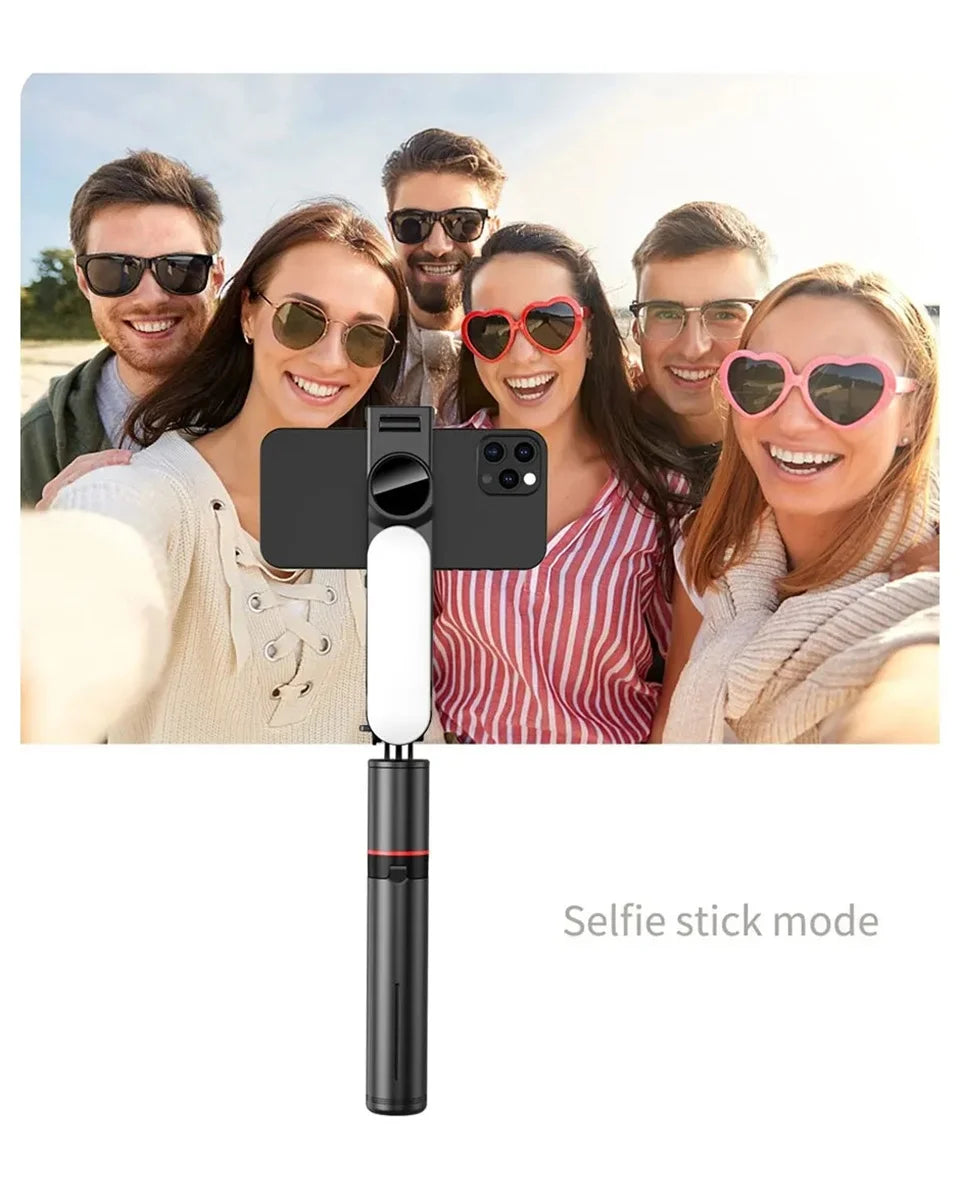 2025 New L15 Wireless Selfie Stick Tripod Stand Foldable Monopod with Led Light for Smart phones - LKBA