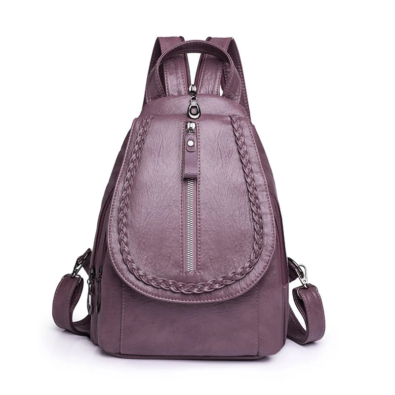 Soft leather shoulder bag for women 2025 new fashionable mini shopping backpack chest bag casual versatile diagonal cross bag