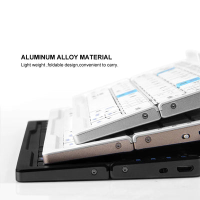 Mini Folding Bluetooth Keyboard Wireless Keypad Support 3 Devices with Stand Rechargeable Foldable Keyboard for Phone Tablet - LKBA