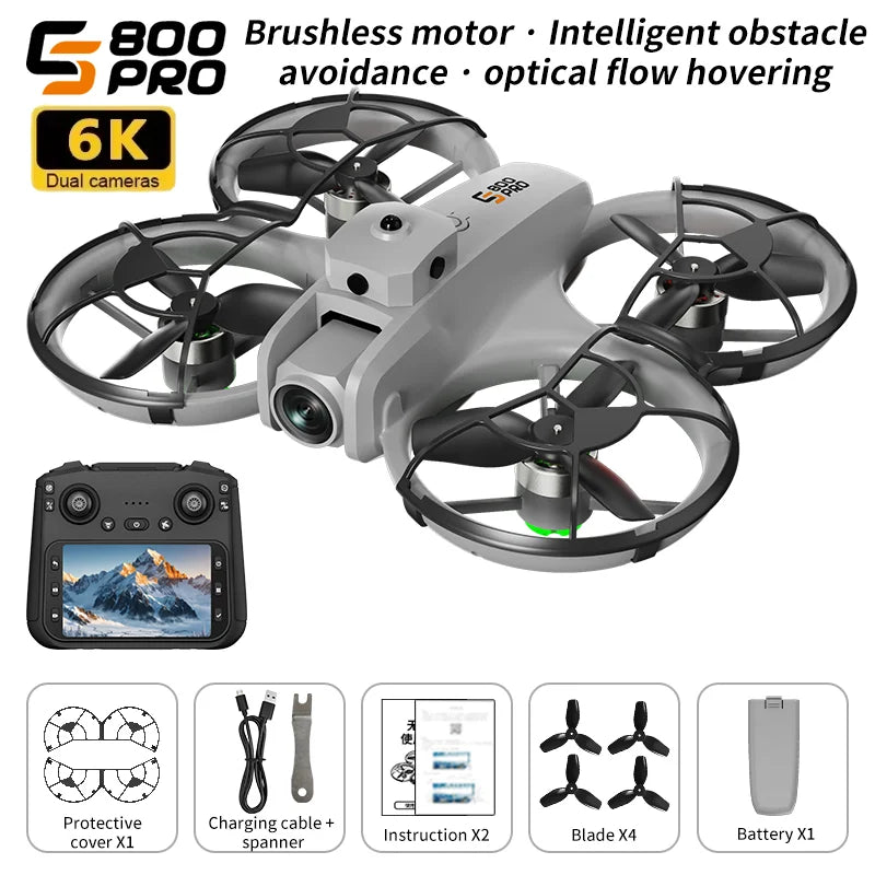 NEW ES800 Pro Mini Drone 1080P HD Camera Brushless Motor Obstacle Avoidance Aerial Photography Remote Control Aircraft Quadcopter - LKBA