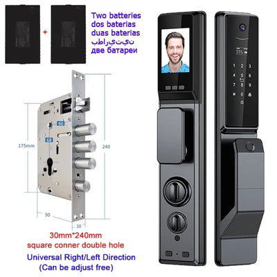 Waterproof Outdoor Smart  Lock Wifi Alexa Tuya APP Aluminium Alloy Material Fingerprint Password Smart Door Lock With Camera - LKBA