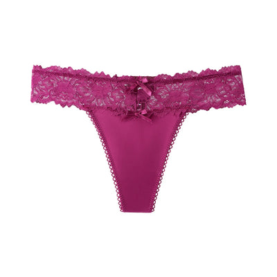 Sexy G-String Trousers Ladies Lace Floral Bikini Underpants Low-Rise Mesh Hollow Underwear Thong Panties Lingerie - LKBA