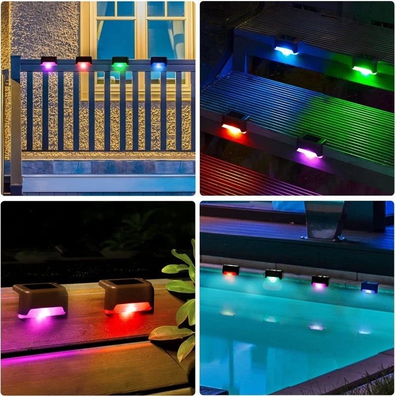 1-24PCS IP65 Waterproof Solar Garden Light Outdoor LED Solar Power Deck Lamps for Railing Stairs Step Fence Yard Patio Pathway - LKBA