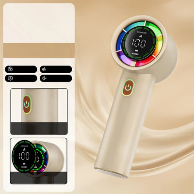 Handheld Fan 6 Speed 3000mAh Battery Personal Digital Display USB Rechargeable for Travel Outdoor School Gift Idea - LKBA