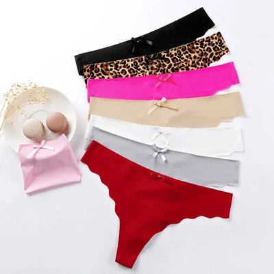 Women's Panties Ice Silk Seamless Low Waist G-String Sexy Breathable Comfortable Thongs Lady Lingerie Shapewear Underwear - LKBA
