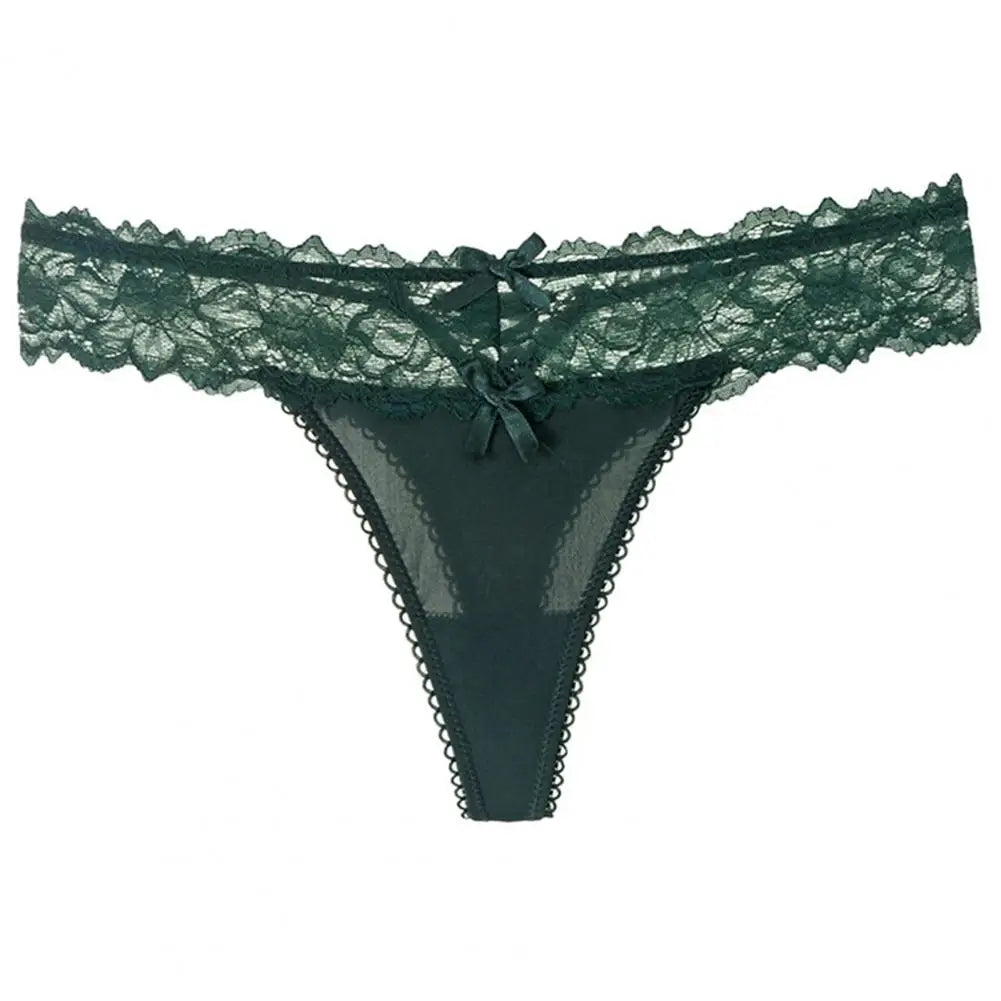 Women White Sexy Lace Panties Low-waist Underwear Thong Female G String Breathable Lingerie Temptation Embroidery Intimates - LKBA