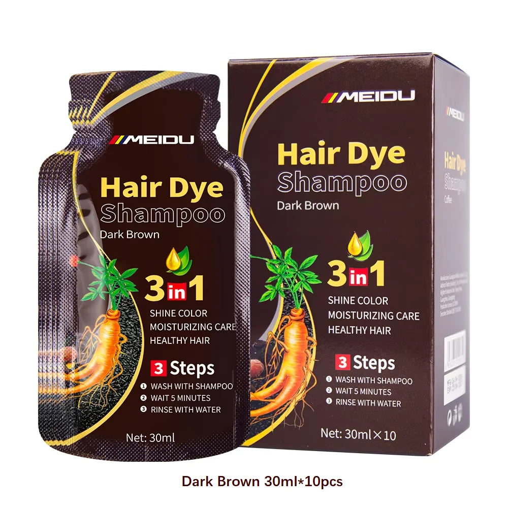 30ml/500ml 3-in-1 Quick Hair Dye Shampoo Natural Black Herbal Hair Dye Moisturizes Mild Hair Dye Conditioner Hair Care Products - LKBA