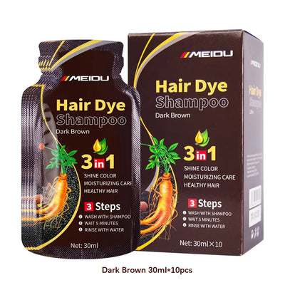 30ml/500ml 3-in-1 Quick Hair Dye Shampoo Natural Black Herbal Hair Dye Moisturizes Mild Hair Dye Conditioner Hair Care Products - LKBA