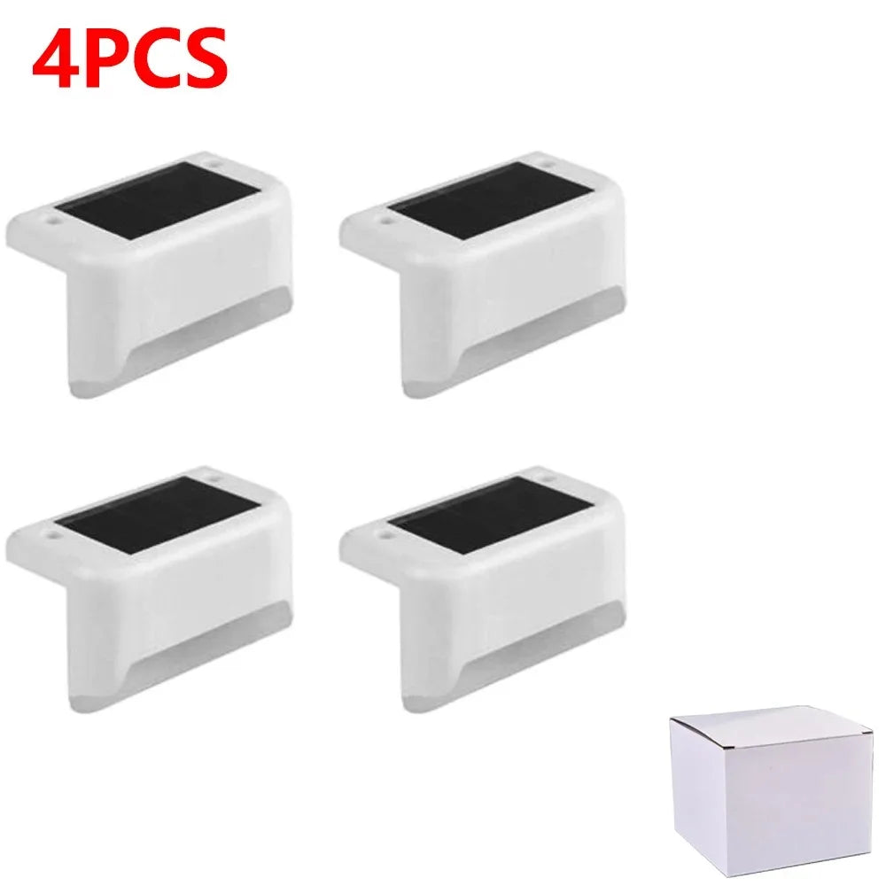 4-32pack Warm White Solar LED Step Lights Waterproof Outdoor Garden Path Stair Balcony Night Light Patio Fence Light Decoration - LKBA