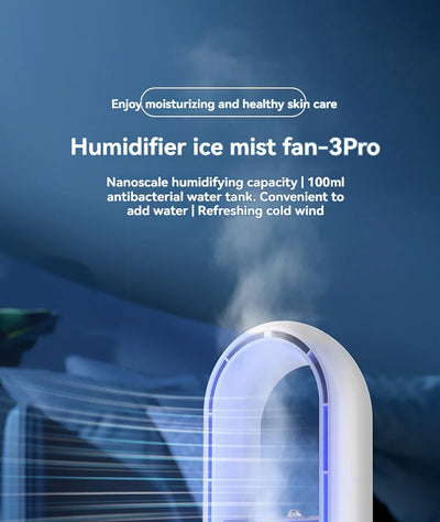 Mini Air Cooler Humidification Cooling USB Silent Timed Air Conditioning Fan Colorful Lights Night Light Led Screen 6 Wind Speed