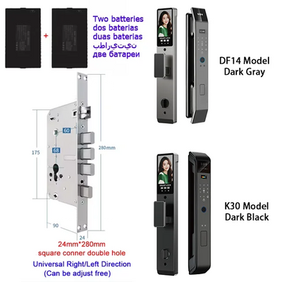 Tuya APP Smart Life APP Control Voice Intercom Smart Lock 3D Face Recognition Fingerprint Password Smart Door Lock with Camera