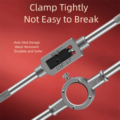 Hand Tap and Die Set with Handle for Thread Repair Rethreading Screws Combination Tool Kit Manual Socket Wrench Thread Repair - LKBA