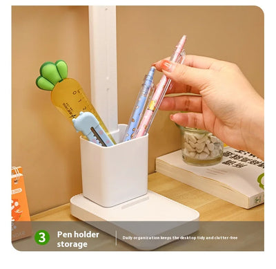 LED double-head desk lamp, 3-level dimmable touch night light, USB rechargeable, eye-protection, foldable bedside reading desk - LKBA